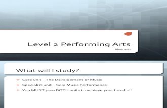 Level 2 performing arts - music presentation