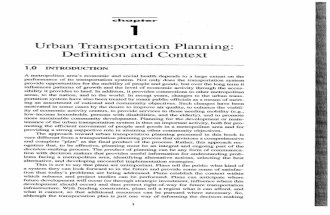 Urban Transportation Planning Chapter 1