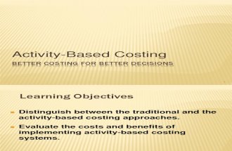 Activity Based Costing - an introduction