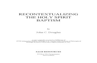 Recontextualizing the Holy Spirit Baptism