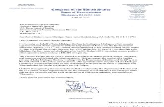 Federal legislator comments regarding SS Badger coal ash dumping consent decree - April 2013.