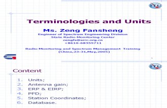 Terminologies and Units