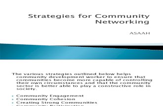 Lecture Two Strategies for Community Networking