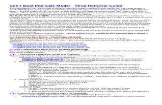 Cant Boot Into Safe Mode - Virus Removal Guide