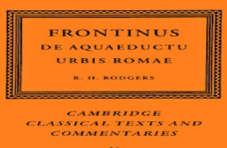 [Frontinus, R.H. Rodgers (Ed.)] Frontinus de Aqua