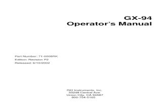 Gas Detector Gx94 Manual