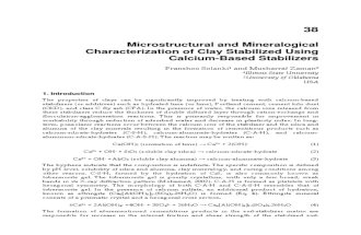 InTech-Microstructural and Mineralogical Characterization of Clay Stabilized Using Calcium Based Stabilizers