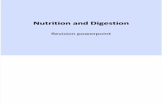 Nutrition and Digestion - Revision
