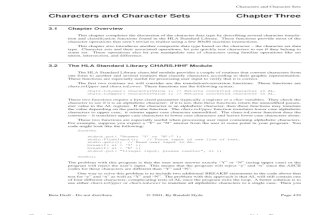 Characters and Char Sets
