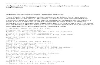 Judgment at Nuremburg Script Transcript From the Screenplay A