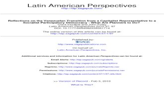 Reflections on the Venezuelan Transition From a Capitalist Representative to a Socialist Participatory Democracy, 2010
