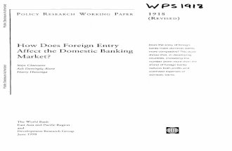 Demirguc Kung Huizinga, How Does Foreign Entry Affect the Domestic Banking Market