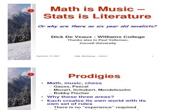 Math is Music - Stats is Literature, 2004