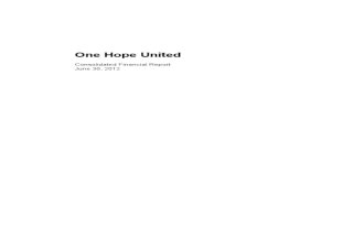Financial Audit One Hope United 2012