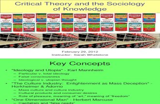 11 Critical Theory and Sociology of Knowledge SP 2012