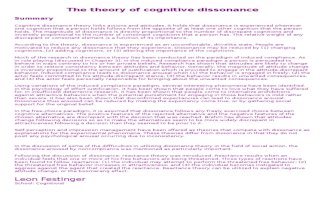 499078 the Theory of Cognitive Dissonance