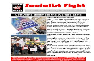 Socialist Fight No 13 ConDems decimate the Welfare State