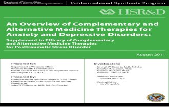 An Overview of Complementary and Alternative Medicine Therapies for Anxiety and Depressive Disorders