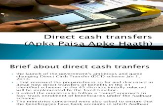 Brief About Direct Cash Tranfers