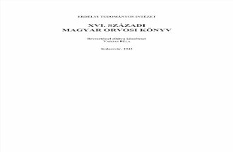 XVI. sz. Magyar Orvosi Könyv