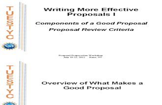 Writing Effective Proposals I Components of a Good Proposal