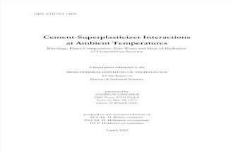 Cement Superplasticizer Interactions