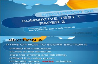 Discussion on Year 6 Summative Test 1 Paper 2