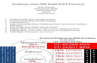 Bimbingan Penyusunan Panduan Praktik Klinis (PPK) dan Clinical Pathways (CP) SMF Bedah RSF 5 Februari 2013