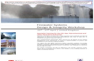 Firewater System Design and Integrity Workshop - Programme and Booking Form - UK - 25-27 April 2012