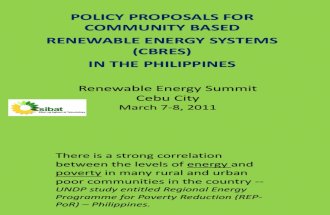 Policy Proposals for Community-Based Renewable Energy Systems SIBAT