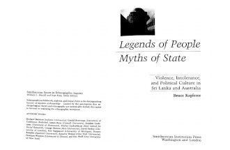 Kapferer Legends of People Myths of State