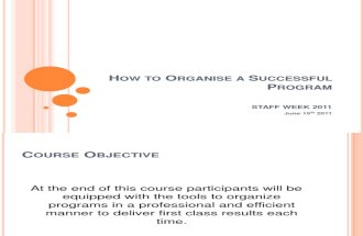 How to Organise a Successful Program