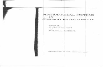Physiological Systems in Semiarid Environments (table of contents)
