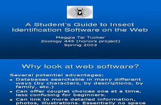 A Student’s Guide to Insect Identification Software on the Web