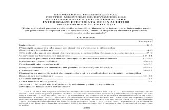 ISRE 2410 Revizuirea situațiilor financiare interimare efectuată de un auditor independent al entitatii
