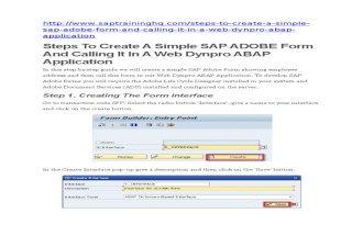 Steps to Create a Simple SAP ADOBE Form