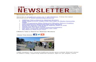 CWA Newsletter, November 29, 2012