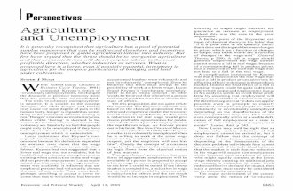 Agriculture and Unenployment