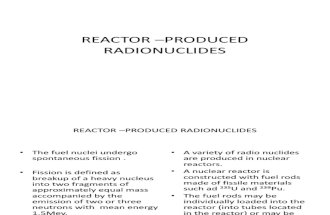 Reactor Produced Radionuclides
