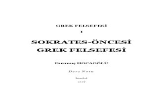 DHocaoglu 685 DERS NOTU FELSEFE SokratesOncesi Grek Felsefesi Edisyon 2