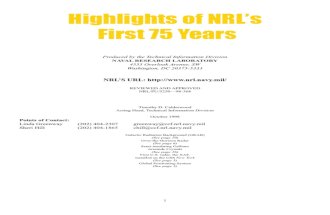 Highlights of NRL’s First 75 Years