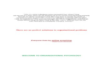 INTRODUCTION TO ORGANIZTIONAL PSYCHOLOGY