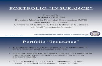 Portfolio Insurance (O'Brien, 2001)
