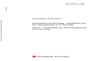 As 13335.3-2003 Information Technology - Guidelines for the Management of IT Security Techniques for the Mana