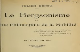 Julien Benda - Le Bergsonisme ou une Philosophie de la mobilité