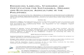 Enhancing Labeling, Standards and Certification for Sustainable, Organic and Ecological Agriculture in the Philippines