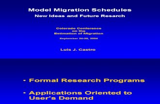 Model Migration Schedules: New Ideas and Future Research (2004)