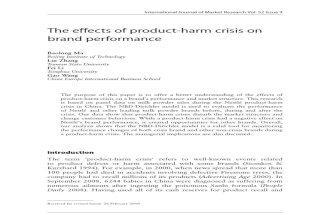 The Effects of Product-harm Crisis on Brand Performence