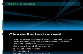 TOEFL Exercise - Structure 1