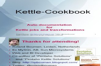 Kettle Cookbook Pentaho Community Gathering 2010